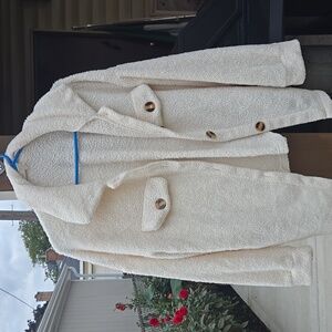 ROMWE Cream Sherpa Jacket